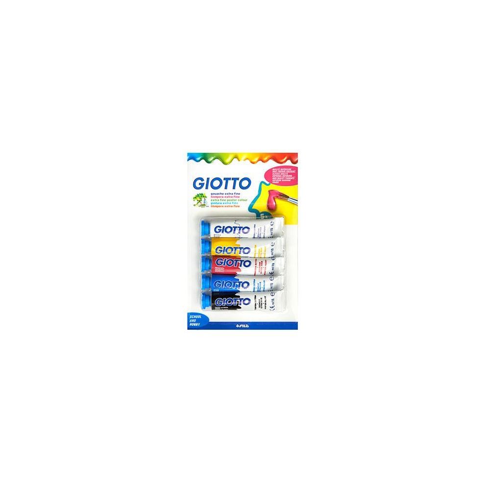 Gouache en Tube GIOTTO Extra-fine - 10 ml - 5 COULEURS