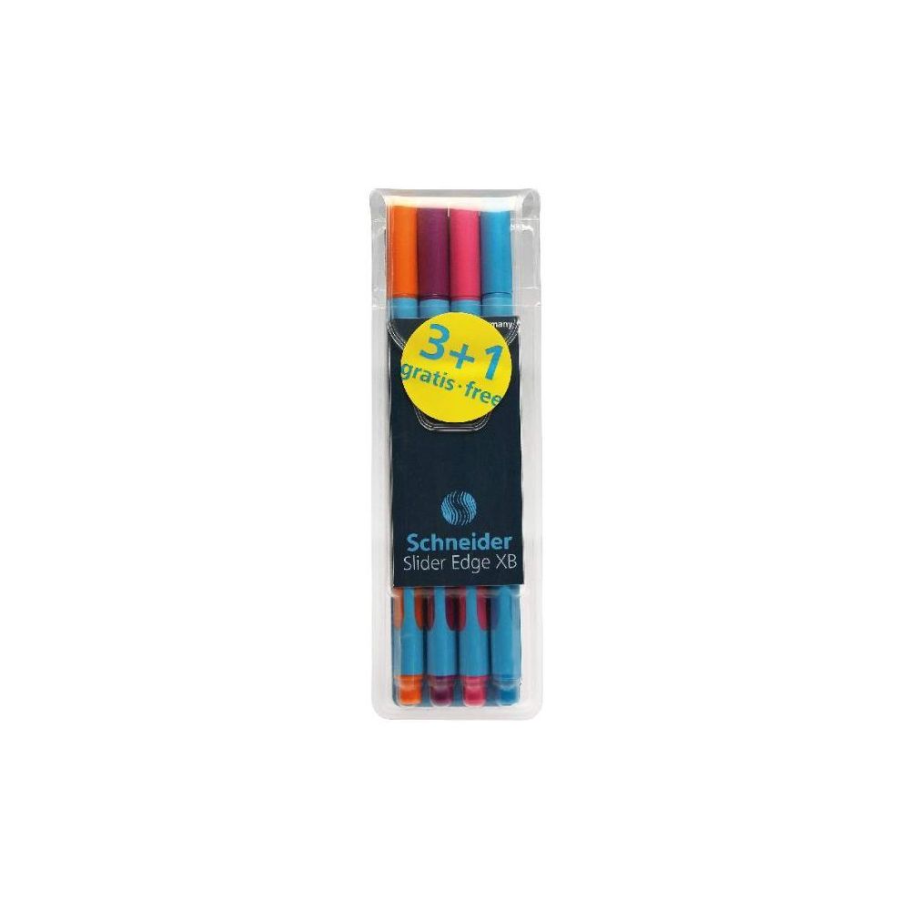 Stylo Gel SCHNEIDER Slider Edge XB - 1.4mm - 4 COUL FUN