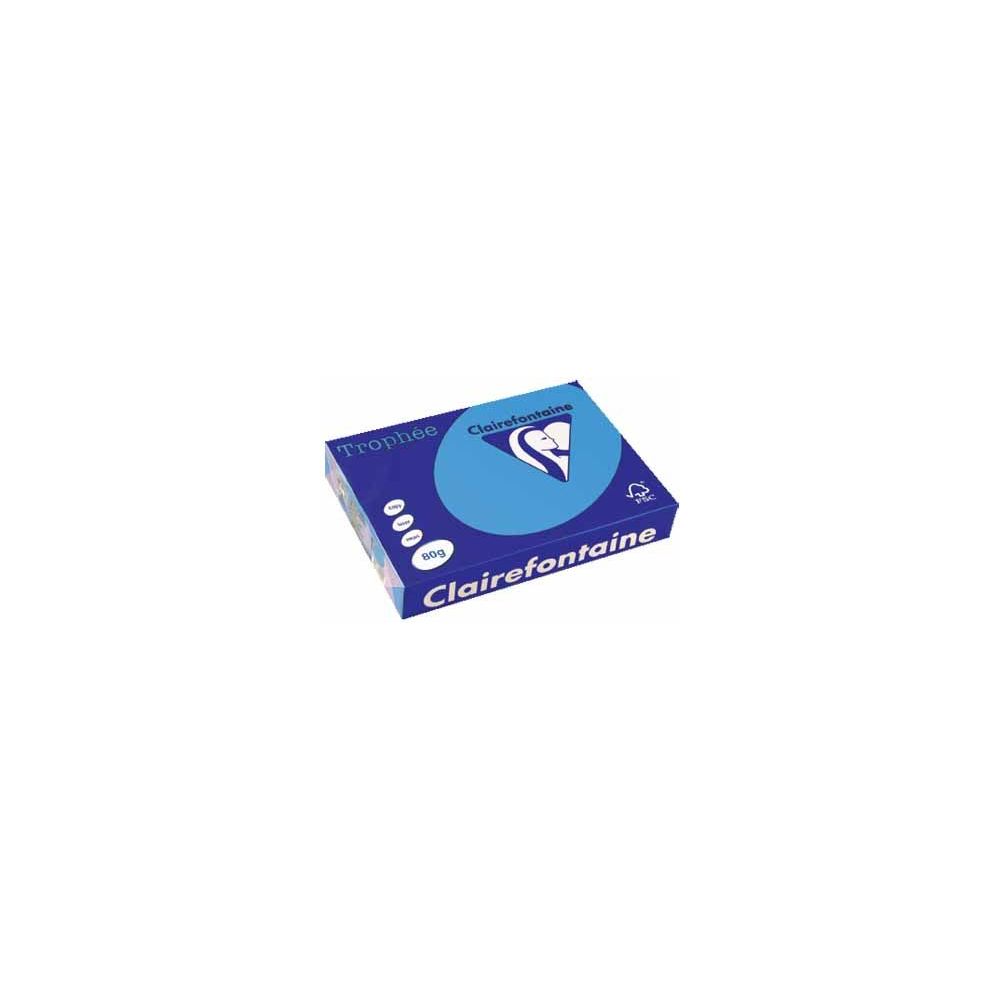 Rame A4 -  80g - Bleu Royal - CLAIREFONTAINE (500 f.) - Ref:1976