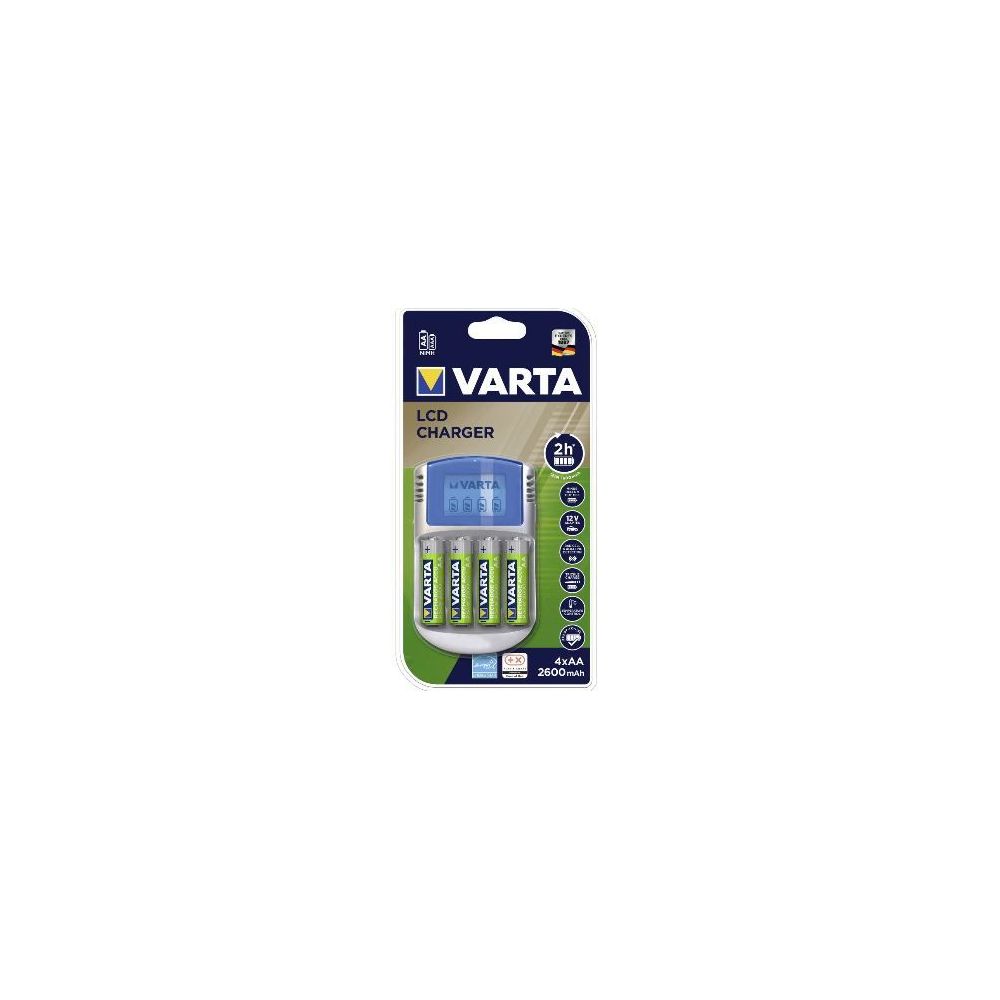 Chargeur piles (pour 4) VARTA LR3,LR6 -Ecran + Port USB ( sans accus)