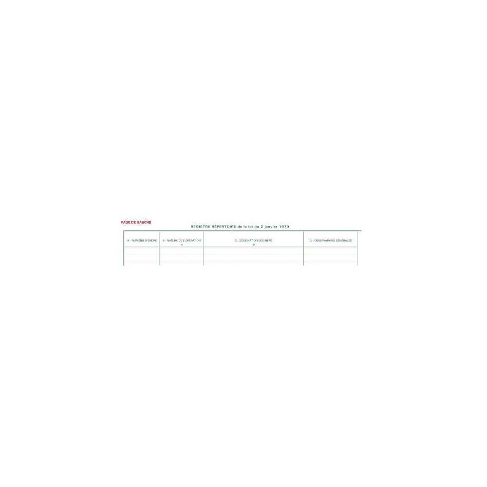 Registre Immobilier répertoire EXACOMPTA 25 x 32cm - Piqure -80 pages