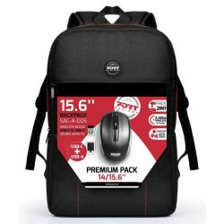 Sac à dos PORT pour portable 15.6'' avec souris sans fil - Noir