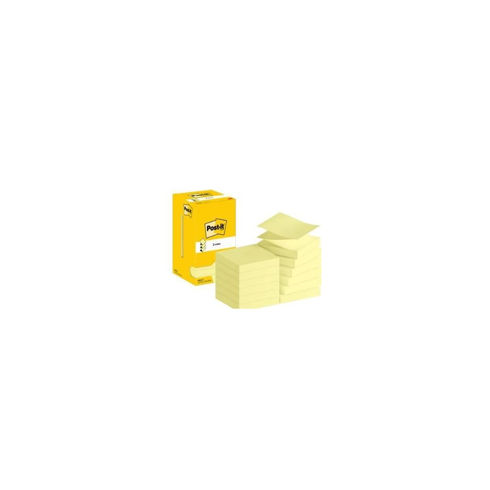 Bloc reposit. 76 x 76mm - Z-Notes - POST-IT - 100 f. JAUNE (12 blocs)
