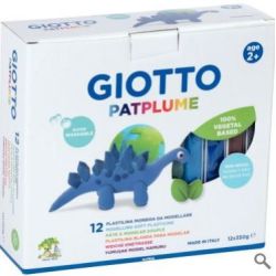 Pate à modeler GIOTTO Patplume - 12 x 350g + 1 gratuit - Coul assort.