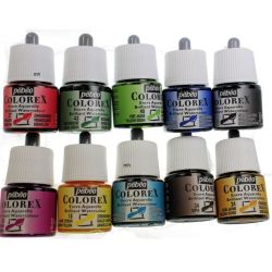 Encre en flacon PEBEO Colorex (10 flacons de 45ml) Couleurs assorties