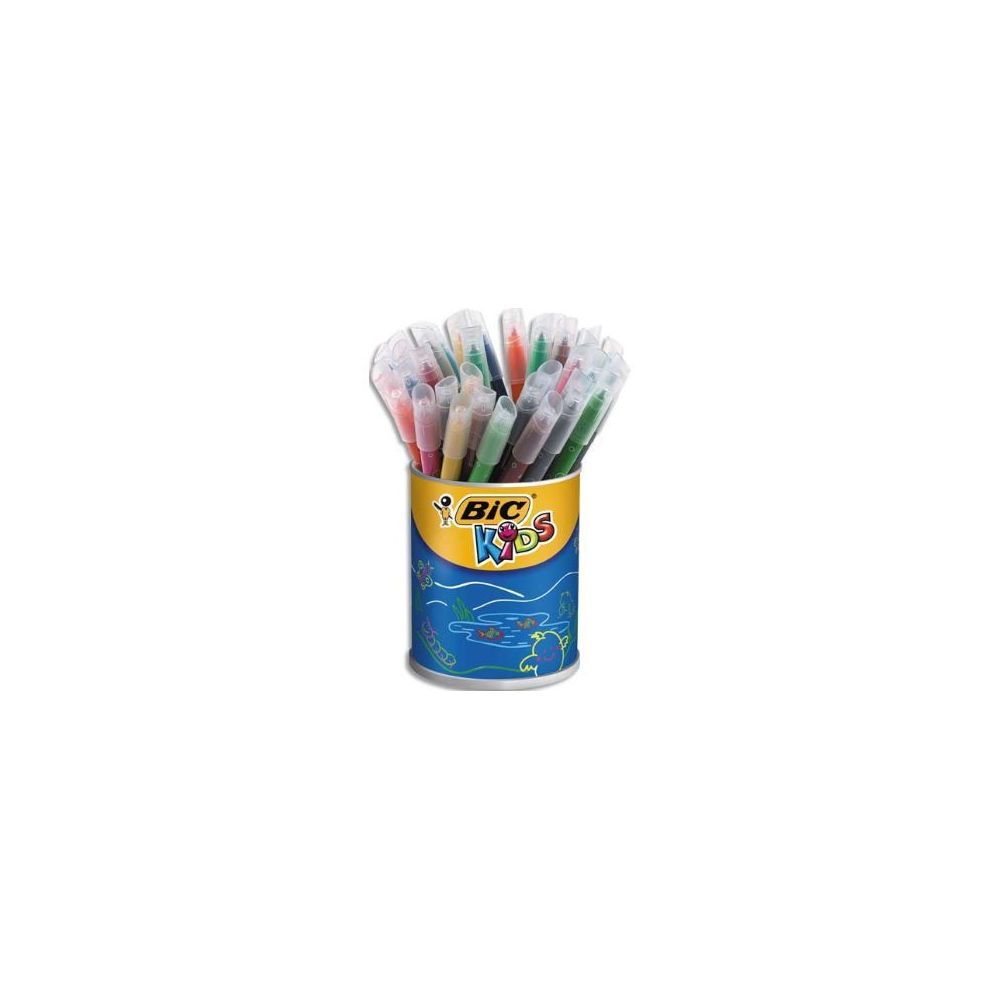 Feutre Couleur BIC KIDS Couleur - Lavable - Médium - POT 36 COULEURS