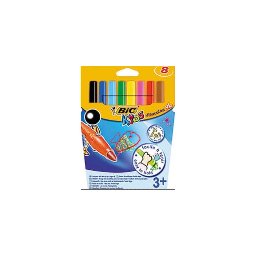 Feutre Couleur BIC VISACOLOR XL Lavable - ExtraLarge - 8 COULEURS