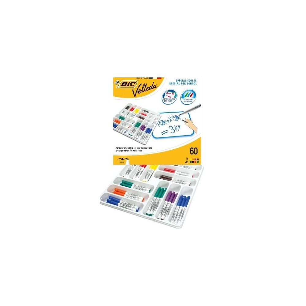 Marqueur effaç. BIC VELLEDA 1741 - Ogive Medium 1.5mm - PACK DE 60