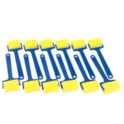 Paquet de 12 Rouleaux à peindre en mousse 45 mm avec manche plastique