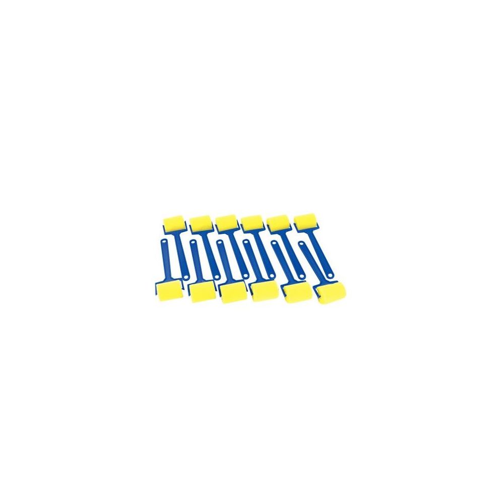 Paquet de 12 Rouleaux à peindre en mousse 45 mm avec manche plastique