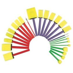 Tampons pochoir + pinceaux mousse (le lot de 25)