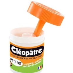 Colle blanche en petit pot CLEOPATRE - 50 gr (avec spatule)