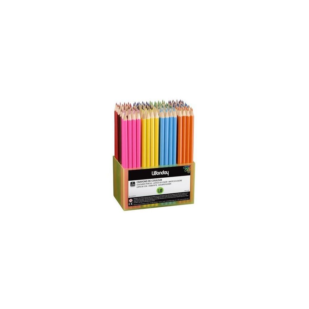 Crayon Couleur WONDAY - Octogonale - Bac de 144 couleurs (12 coul.)
