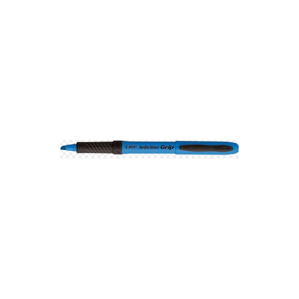 Surligneur BIC BRITE LINER Grip - Trait 1 à 3.2 mm - BLEU FLUO