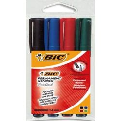 Marqueur perm. BIC MARKING POCKET 1445 Recyclé Ogive 1.4mm 4 CL**NSFP