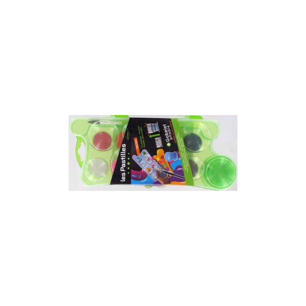 Peinture a l'eau en godets ULMANN - diam : 28 mm - 12 couleurs - NEW