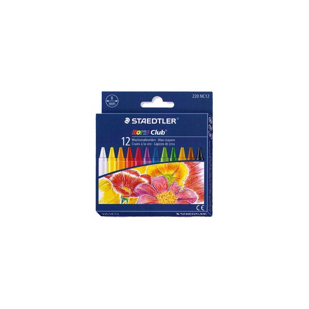 Crayon Cire STAEDTLER Noris Club - Rond - Pochette de 12 COULEURS