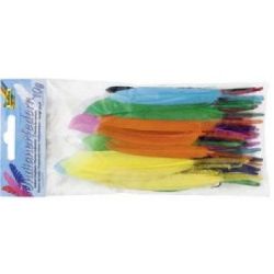Plumes d'indiens en couleurs et tailles assorties - (Sachet de 10gr)