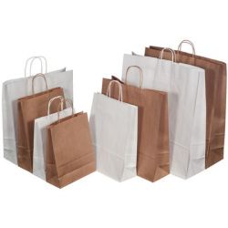Sac en papier avec cordon  3.5 litres 18x8x24cm blanc