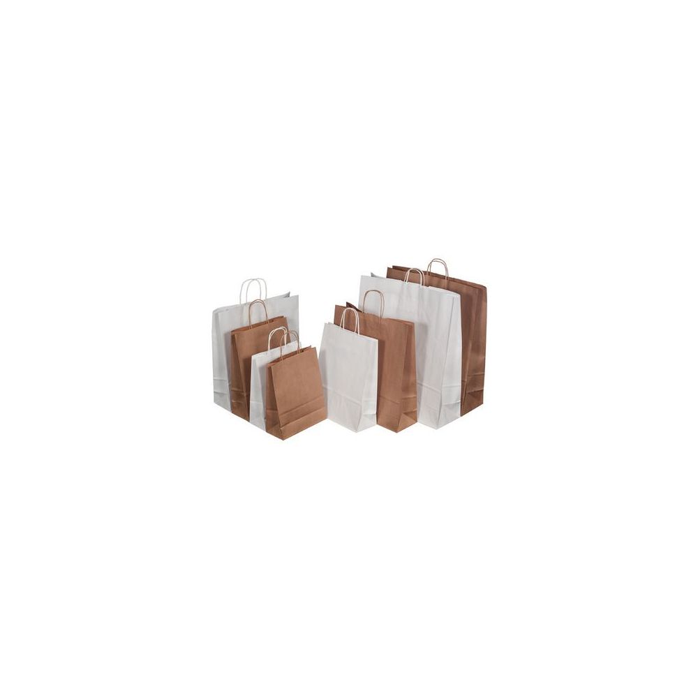 Sac en papier avec cordon  3.5 litres 18x8x24cm blanc