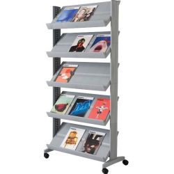 Presentoir porte brochures mobile PAPERFLOW - 5 étagères pour 3 x A4