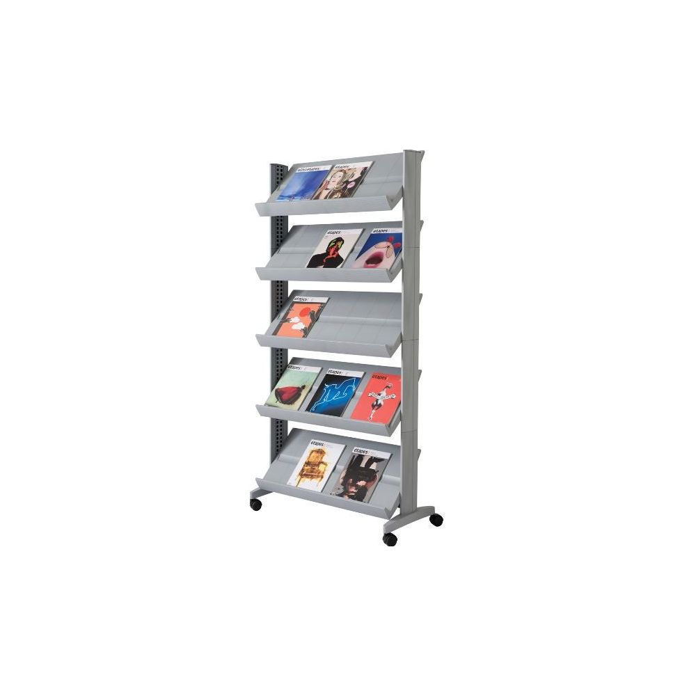 Presentoir porte brochures mobile PAPERFLOW - 5 étagères pour 3 x A4