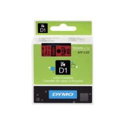Ruban DYMO D1 - 19mm Noir/Rouge pour titreuse - 45807 (7m)