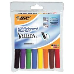 Marqueur effaç. BIC VELLEDA 1741 - Ogive Medium 1.5mm - 8 COULEURS