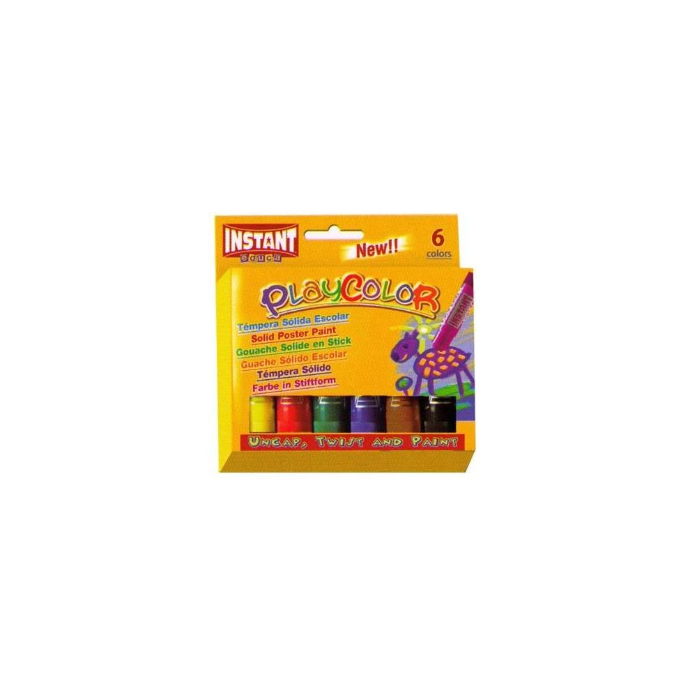 Gouache solide en stick INSTANT Playcolor - 10 g (6 couleurs)
