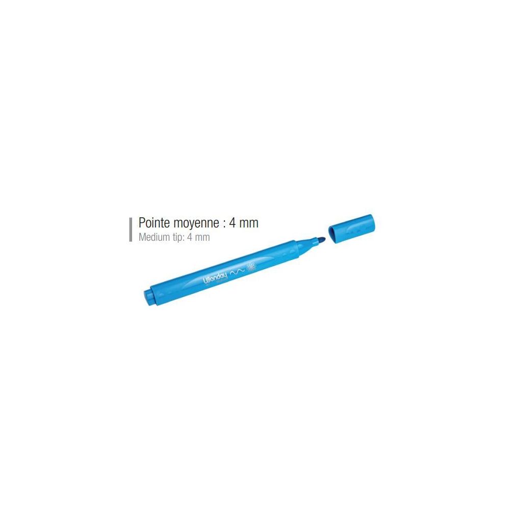 Feutre Couleur WONDAY - Lavable Triangulaire Moyen - 12 COULEURS