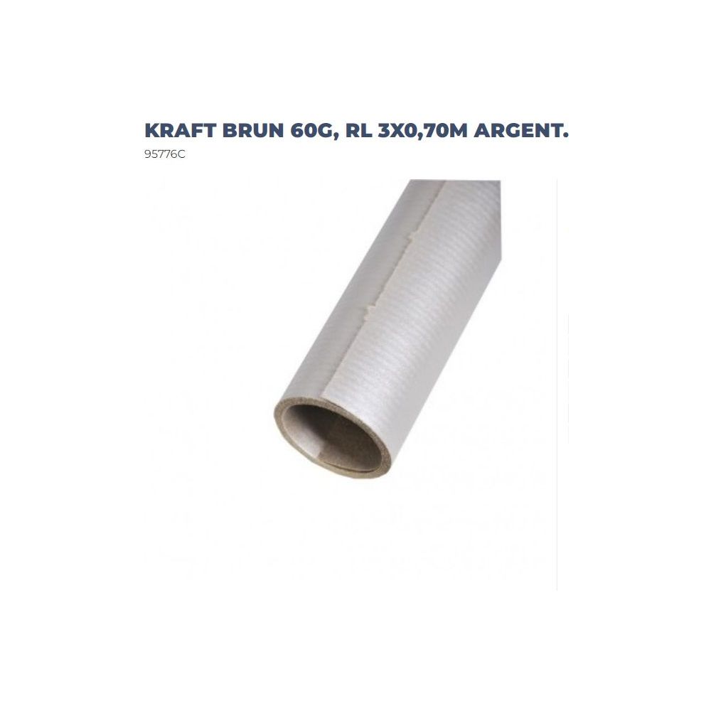 Papier kraft en rouleau 60g 3m x 0.7m ARGENT CLAIREFONTAINE**
