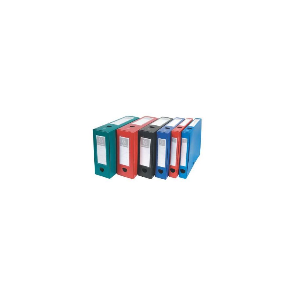 Boite classement PVC - Pression - EXACOMPTA - Dos 80mm - BLEU  