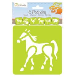 Pochoirs lavables MANDARINE Animaux de la Ferme (Set de 6)