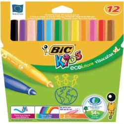 Feutre Couleur BIC VISACOLOR XL ECO Lavable - ExtraLarge - 12 COUL