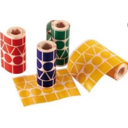 Gommettes géantes - Formes & coul. Ass. 4 rouleaux - 5 428 unités