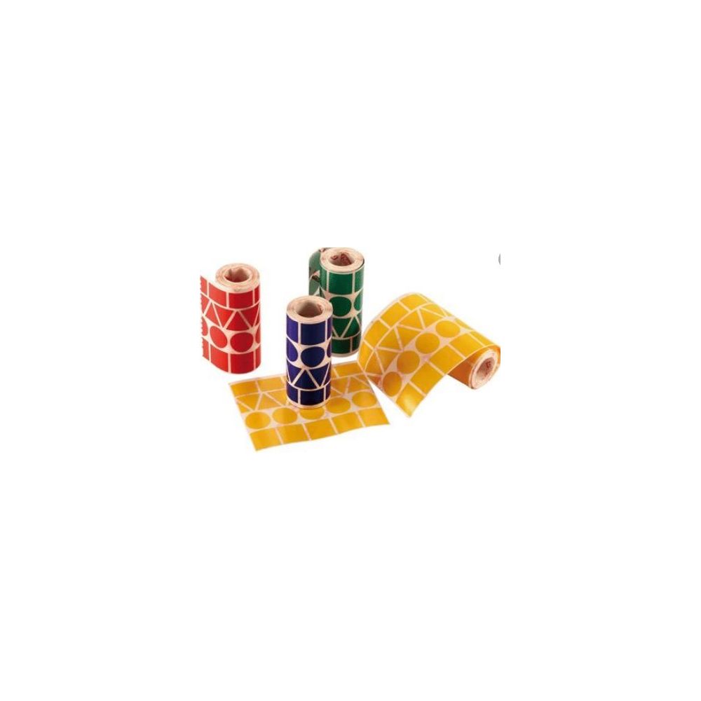 Gommettes géantes - Formes & coul. Ass. 4 rouleaux - 5 428 unités