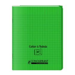 Cahier 17x22cm Séyès 96 p rabat Piqûre 90g Polypro VERT
