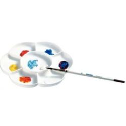 Palette marguerite plastique avec couvercle - Diam 16.5 cm - BLANC