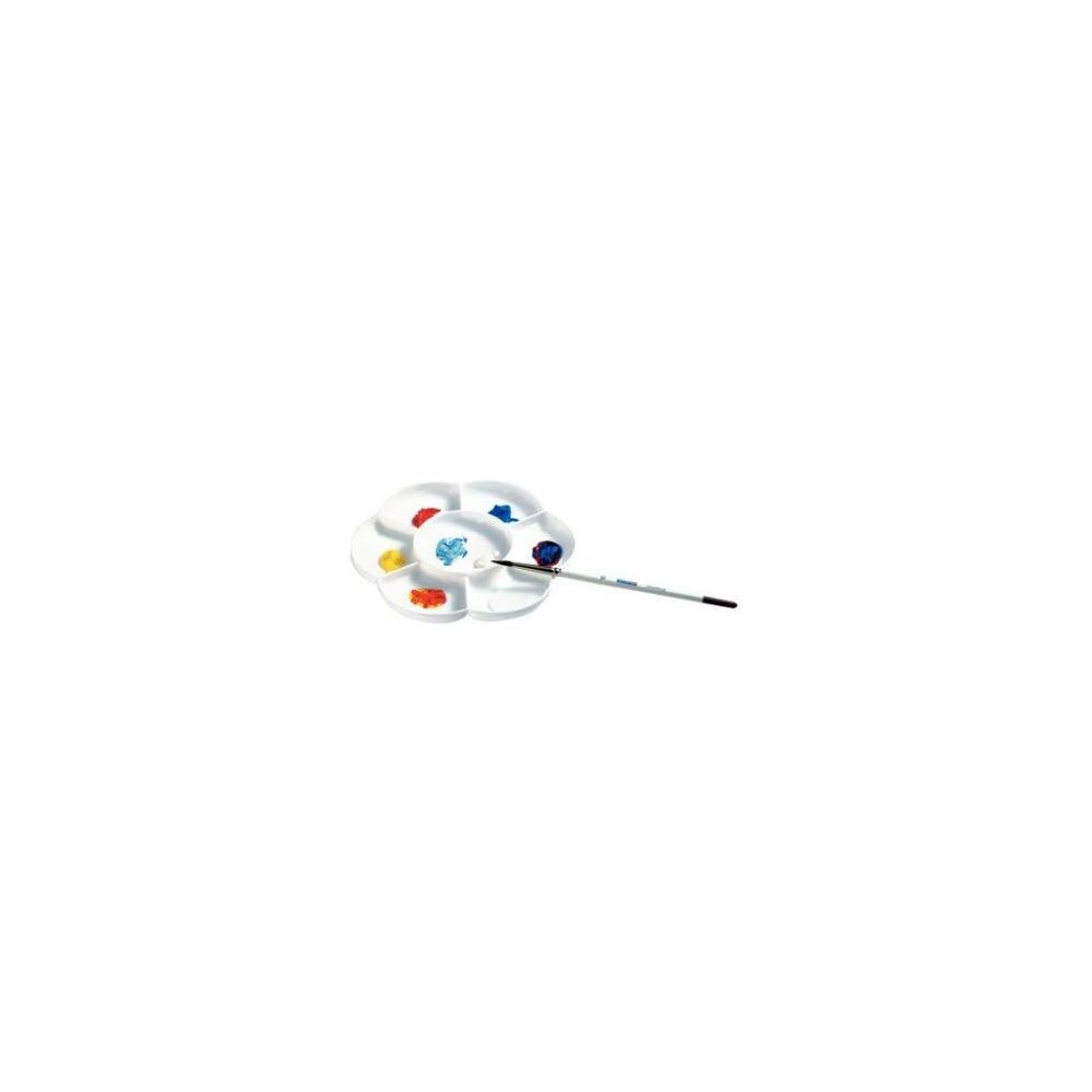 Palette marguerite plastique avec couvercle - Diam 16.5 cm - BLANC