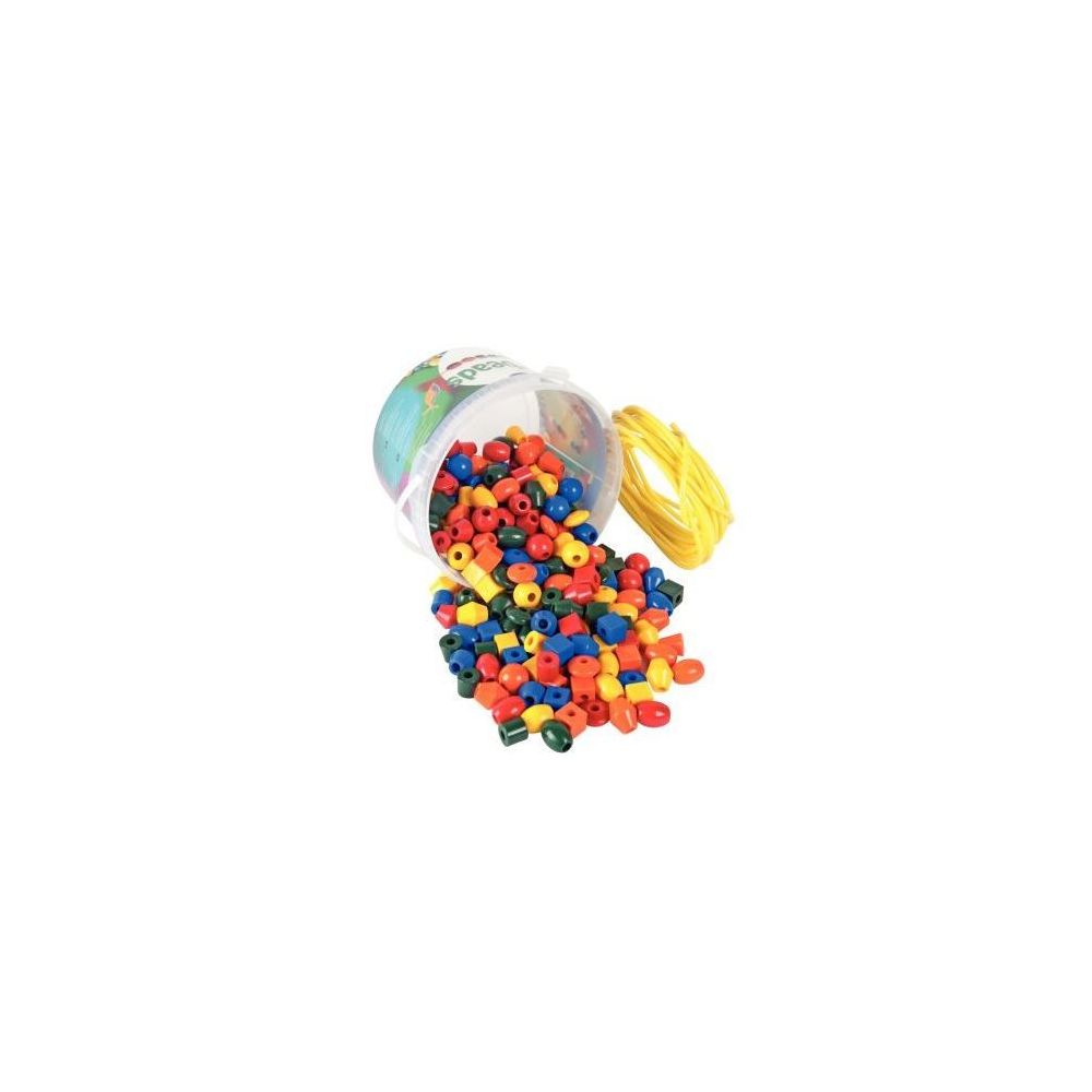 Perles en plastique - 7 formes diffférentes - Seau de 245 perles