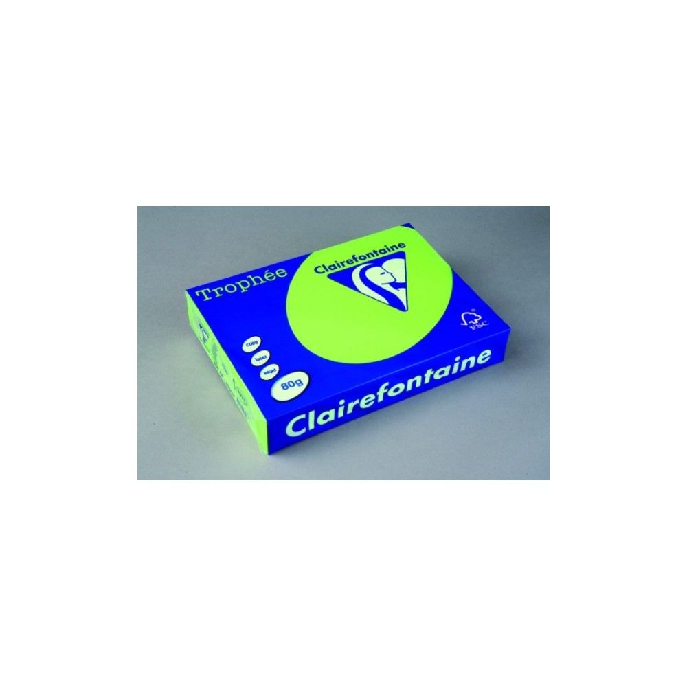 Rame A4 -  80g - Vert Fluo - CLAIREFONTAINE (500 f.) Ref:2975