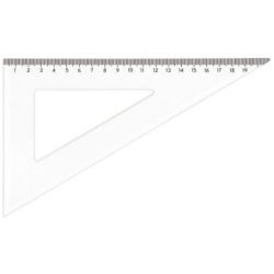 Equerre Cristal en platisque - Angle 60°et droit - 21cm - Graduée à 0