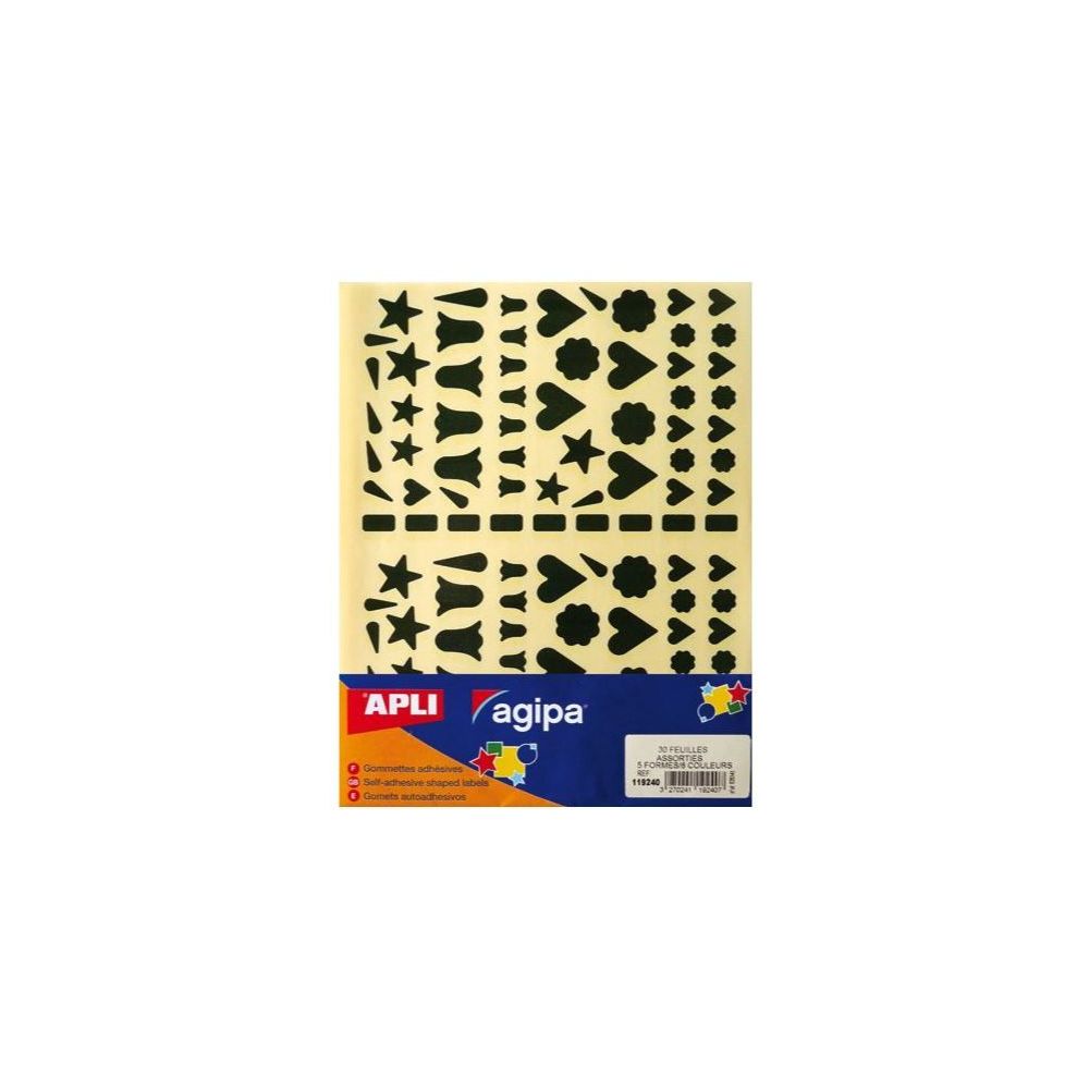 Gommettes MOTIFS & FORMES ASSORTIES - 30f -(3 636 unités) 119240