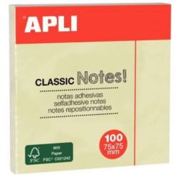 Bloc reposit. 76 x 76mm - Z-Notes - 100 f. - JAUNE (unité)