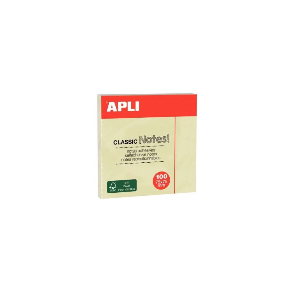 Bloc reposit. 76 x 76mm - Z-Notes - 100 f. - JAUNE (unité)