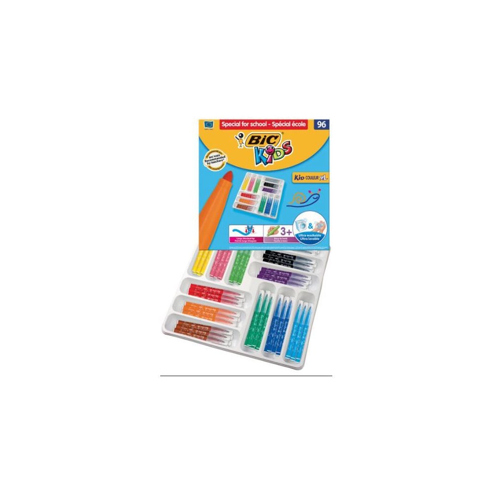 Feutre Couleur BIC KIDS Couleur XL - Ultra Lavable - 96 COULEURS