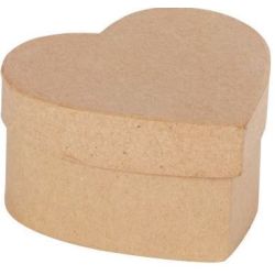 Boîte Coeur en carton à décorer - Dim : 9 x 8 x 5 cm (Par 10)