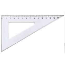 Equerre Cristal en platisque - graduée Angle 60° et Angle droit -16cm