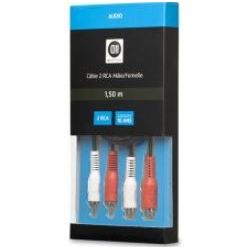 Cable 2 RCA M/2 RCA F 1m50 Fiches**