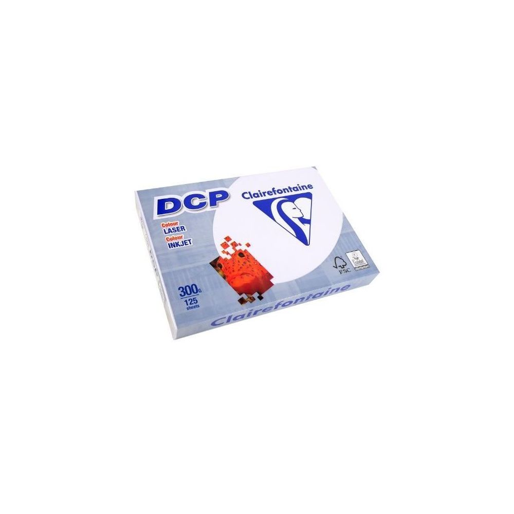 Rame A4 - 300g - Blanc DCP CLAIREFONTAINE (125 f.) - Ref: 3801